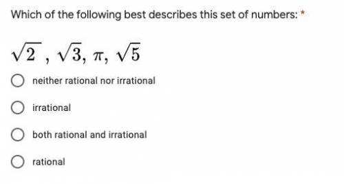 Which of the following best describes this set of numbers: