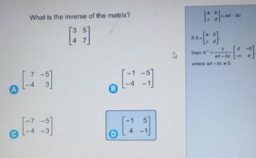 What is the inverse of the matrix?​