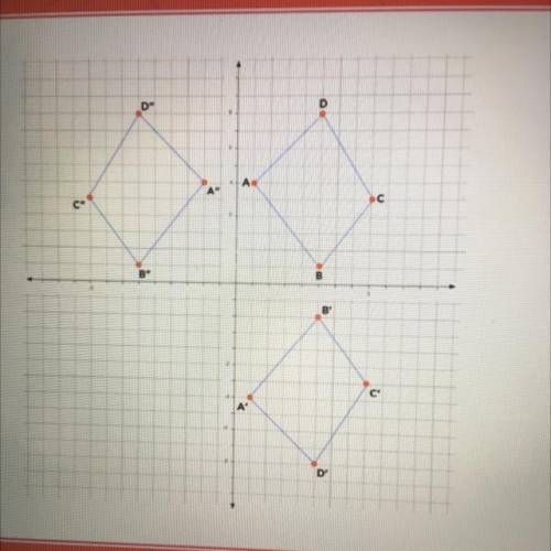 Describe, in words and coordinate notation, the series of transformations that would move polygon A