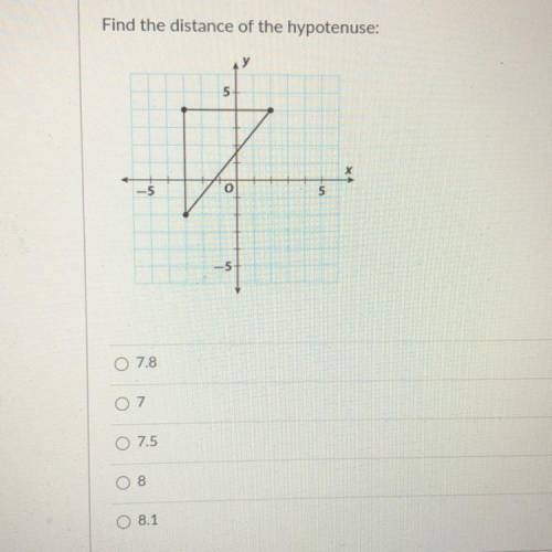 Find the distance of the hypotenuse.