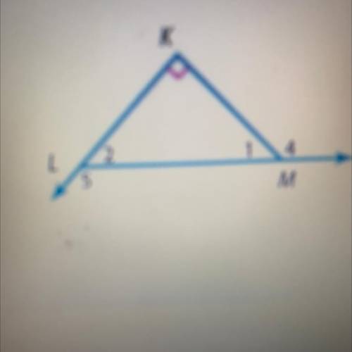 K
Refer to the figure at the right. Suppose angle 5 = 147. Find angle 1.