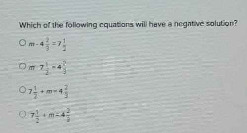 Which of the following equations will have a negative solution?​