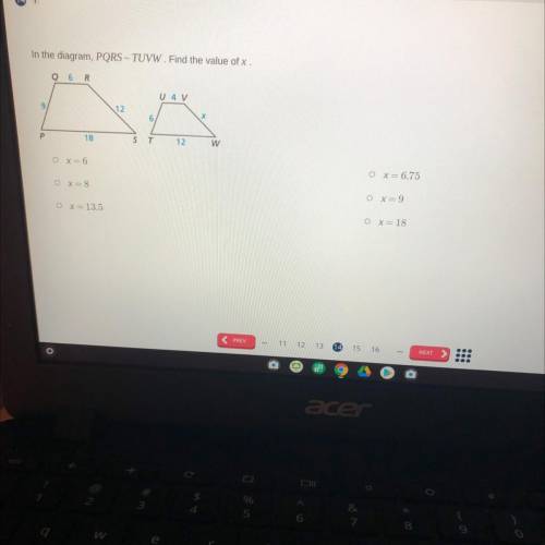 What is the value of x? 
I think it is 6 or 9. 
Please help!!