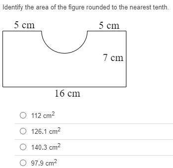 Identify the area of the figure rounded to the nearest tenth.
