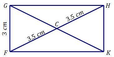 In rectangle FGHK, FC = CH = 3.5 cm. What is the length of ?

21 cm
3.5 cm
3 cm
7 cm