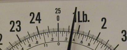 Identify the correct weight to the nearest 1/8 pound.