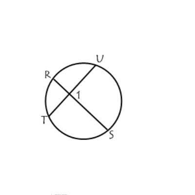 Points R, S, T, and U lies on the circle. The measure of is 70 and the measure of is 86 .

What is