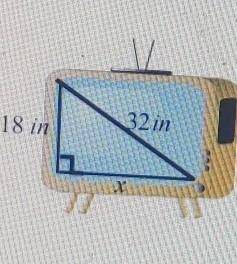 PLEASE HELP!! The length of a rectangular television screen has a diagonal of 32 inches, and the he