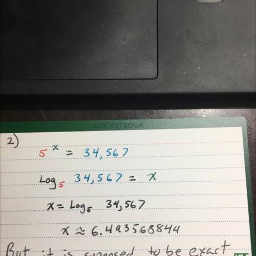 Working on exponential equations. write your solution as an exact answer.￼