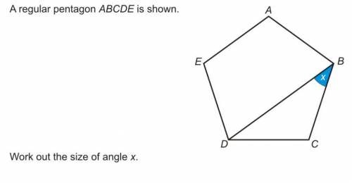 Work out the size of angle x. help :)