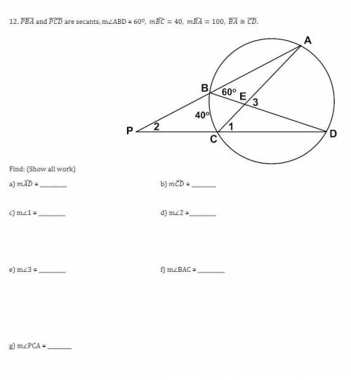 HELP ASAP. Can someone find me all the missing angles and arcs in this circle?