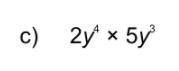 Simplify the following 2y^4 x 5y^3