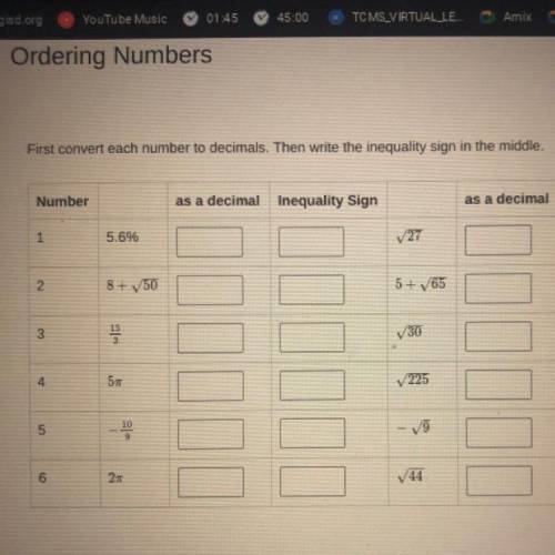 Ordering Numbers, First Convert each number to decimals. Then write the inequality sign in the midd