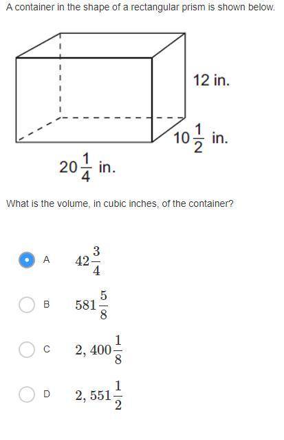 What is the volume, in cubic inches, of the container?