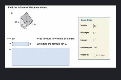 Find the volume for the prism shown