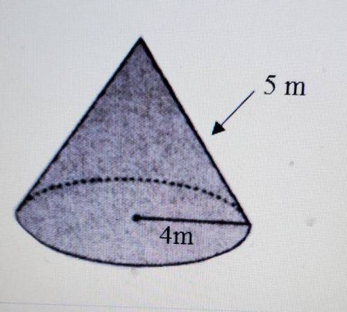 Please help!10. Find the surface area of this cone. Show your work. ​