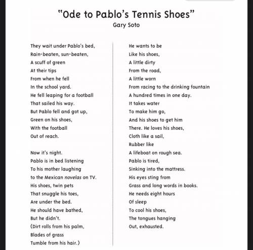 If you read Soto’s poem carefully, you can learn a lot about Pablo. In some cases, the poet may giv