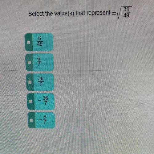Select the value(s) that represent