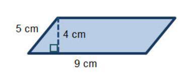 If the height of the parallelogram shown is increased by 1 cm and the base is increased by 2 cm, wh