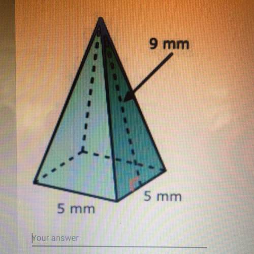 Jada is using a pyramid-shaped piece of foam with the dimensions shown below for a model she is mak