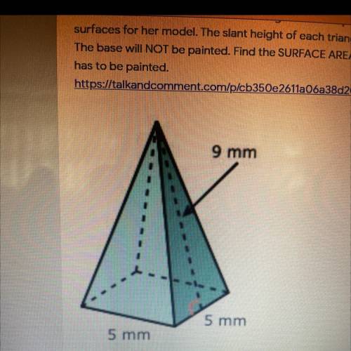 Jada is using a pyramid-shaped piece of foam with the dimensions shown below for a model she is mak