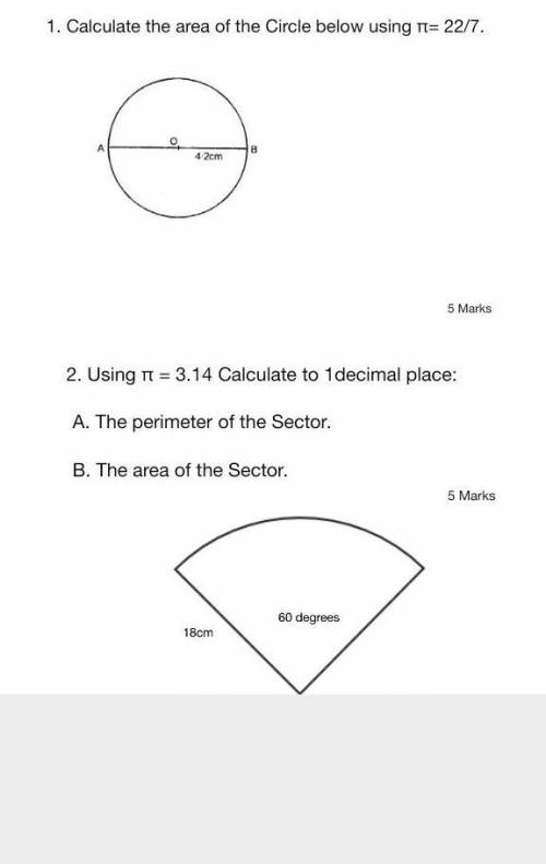 1.Calculate the area of the circle below​