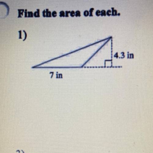 Can anyone tell me how to find the area of this triangle?