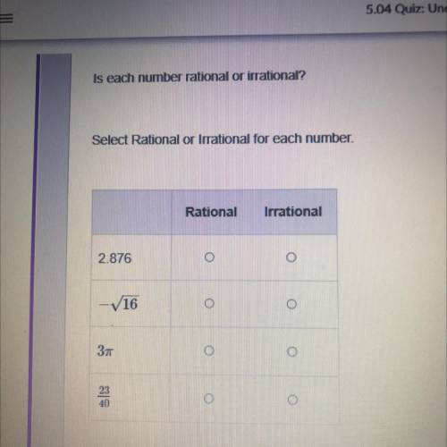 Which are Rational and irrational