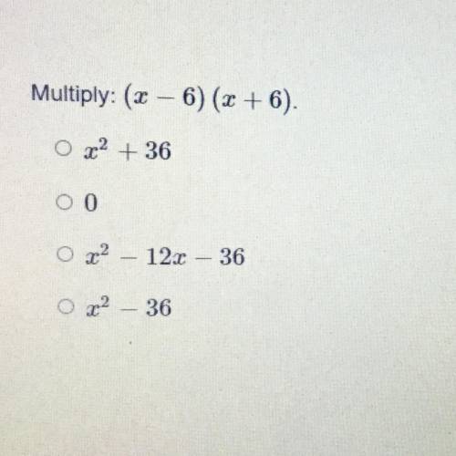 Multiply (x-6) (x+6)
