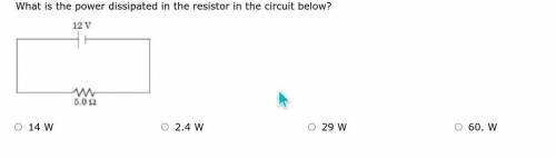 What is the power dissipated in the resistor in the circuit below?