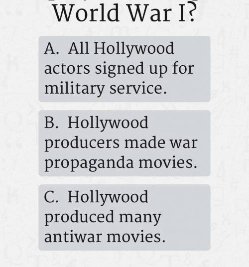 Which of the following best describes the role that hollywood played during ww1