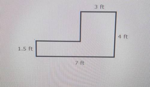 The design for a small counter top is shown. What is the perimeter and area of the counter top?​