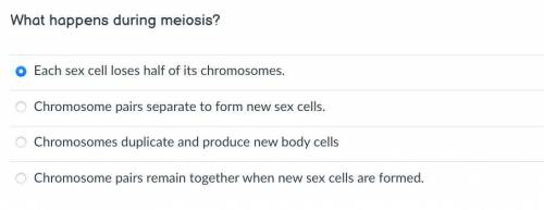 What happens during Meiosis (D.umb answers = Reported = account banned)

Answer the image
Choose 1