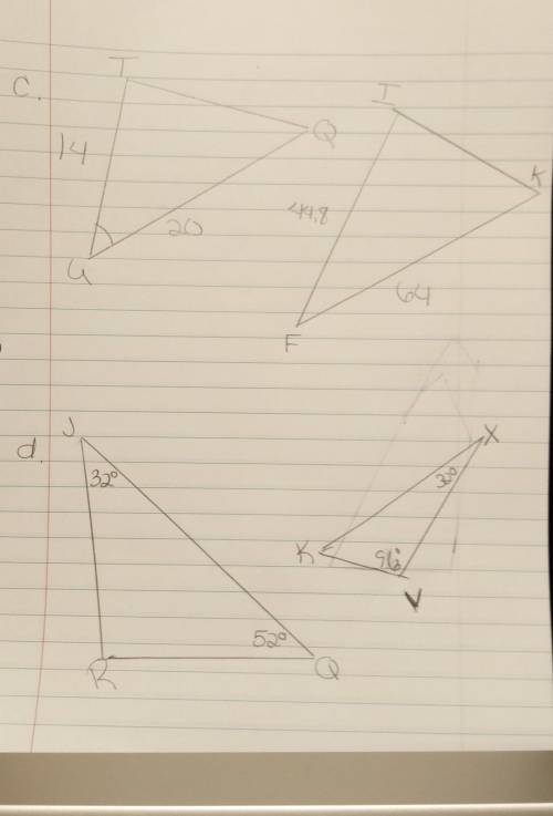 NO LINKS!!!

Part 2. Decide if each pair of triangles below is similar. If the triangles are simil