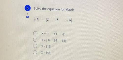 What’s the answer for this equation for this matrix