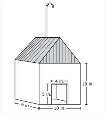 Sakura has a birdhouse with rectangular walls, a rectangular bottom, and a rectangular entry ,like