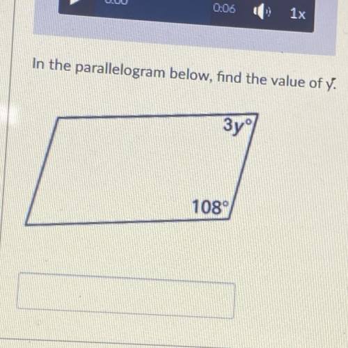 In the parallelogram below, find the value of y