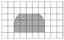 Each square represents one square foot. Estimate the area of the figure below.