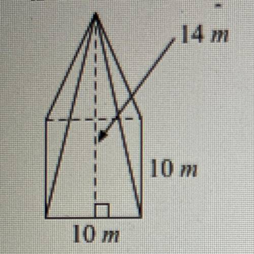 What is the surface area of the square pyramid shown below?