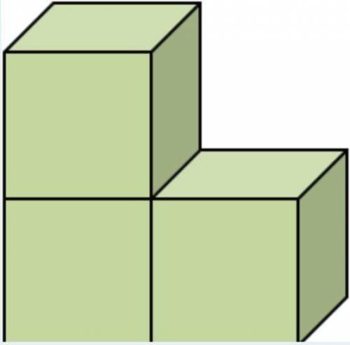 Three same-sized cubes are glued together as shown below.

If the side length of each cube is 6 in
