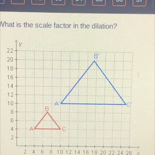 What is the scale factor in the dilation?
2/5 
1/2 
2
2 1/2