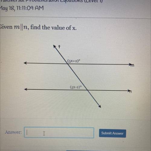 Given m|n , find the value of x