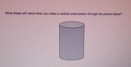 What shape will result when you make a vertical cross section through the picture below?

A) Circl