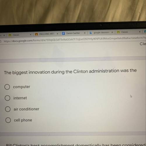 The biggest innovation during the Clinton administration was the