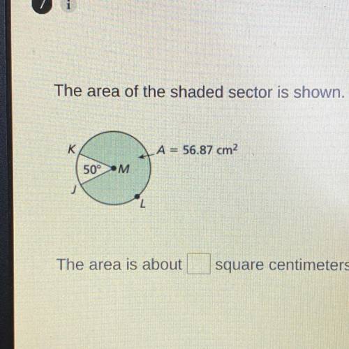 The area of the shaded sector is shown. Find the area of OM Round your answer to the nearest hundre