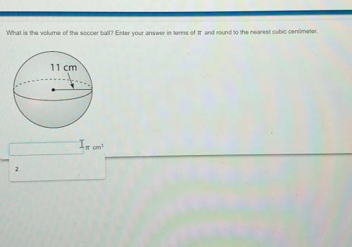 What is the volume of the soccer ball? Enter your answer in terms of pi and round to the nearest cu