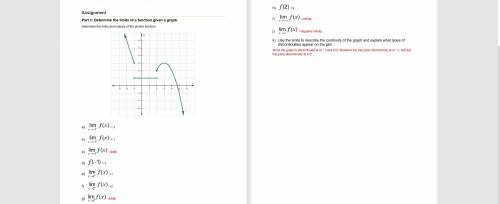 ************ This is to help others on their project

Part 1: Determine the limits of a function g