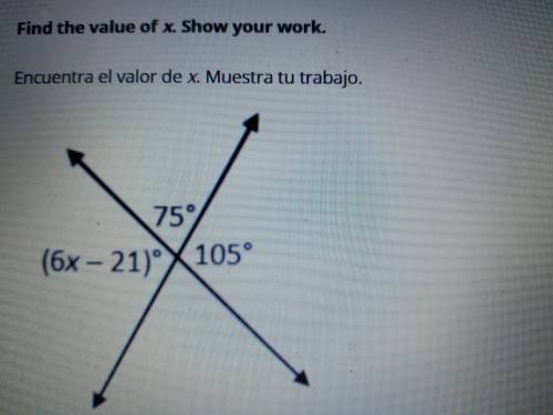Please help me i been stuck all day on this. Find the value of x.