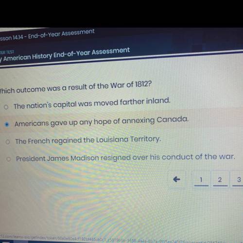 Which outcome was a result of the War of 18122