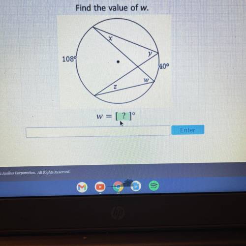 Find the value of w.
1089
400
w = [? ]°